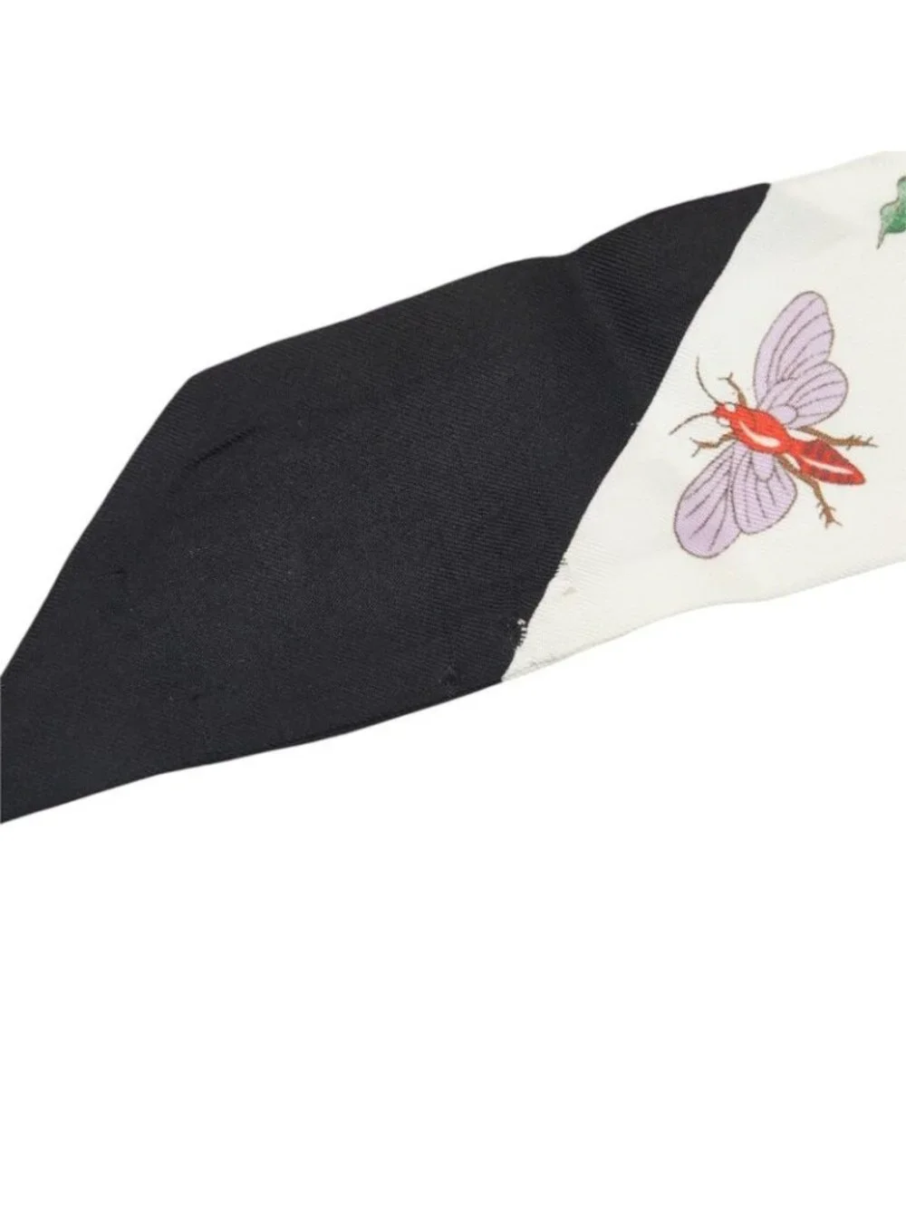 Gucci Scarf White Black Multicolor Silk
